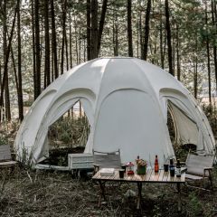 球形帐篷户外轻奢营地铝合金双层加厚露营防水防风半球帐篷