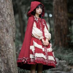 绿堤鸟小红帽lolita斗篷洛丽塔公主裙正版原创全套裙春夏小红帽全套