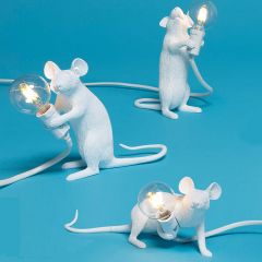 北欧创意迷你动物老鼠灯客厅餐厅卧室服装店个性护眼送礼树脂台灯