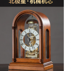 美式复古机械座钟客厅中式台钟家用时钟钟表摆件老式台式摆钟坐钟