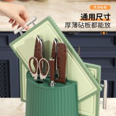 厨房旋转菜刀架筷子刀具收纳架创意筷筒放砧板筷笼菜板置物架一体